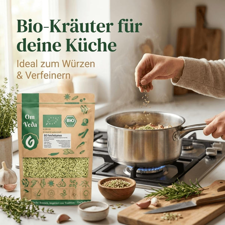 BIO Fenchelsamen 900g Fenchel Gewürz Fenchelsaat Fennel Seeds ganz | BIO-Qualität | Teegewürz Kräute
