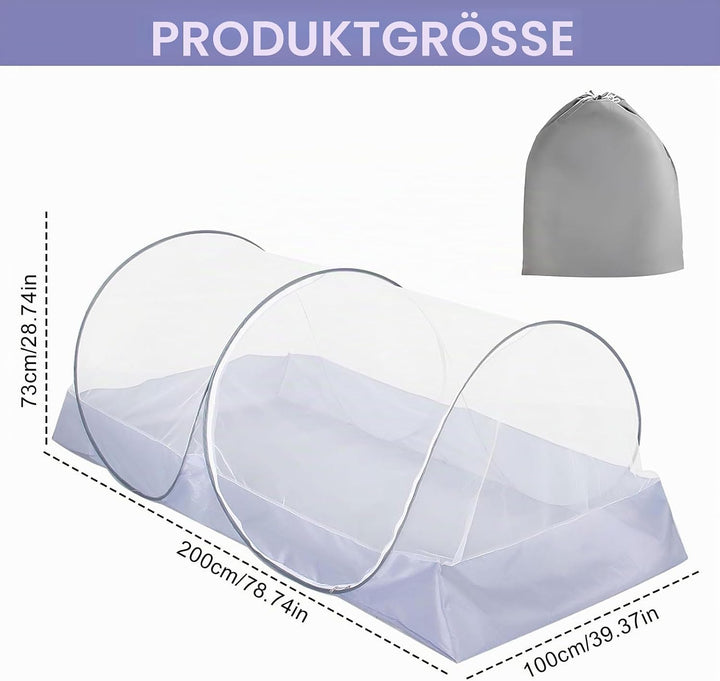 Moskitonetz Bett, Pop Up Moskitonetz Bettzelt Faltbares für Einzelbett, Kinder, Outdoor-Camping, Rei