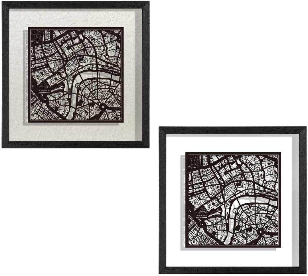 O3 DESIGN STUDIO - Marco de Papel para mapas, 22,8 x 22,8 cm, en Caja de Regalo, Fondo, autocambiant