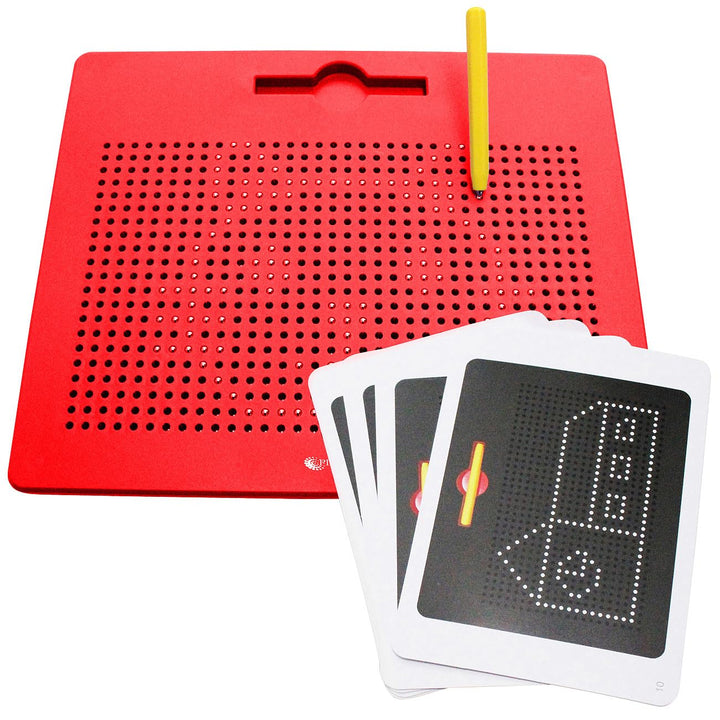 Magnettafeln Kinder: Magnetische Reise-Zeichentafel, Stift & Vorlagen, 31 x 25,5 cm, rot (Maltafeln,