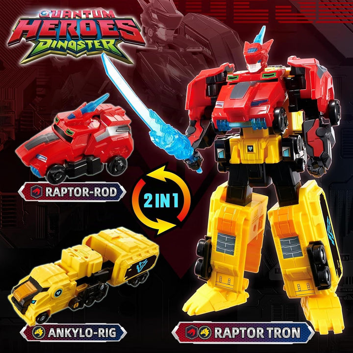 2 in 1 Transforming Roboter Raptor Tron, 7,48 Zoll, für Kinder, Chariot und Transforming Spielzeug f