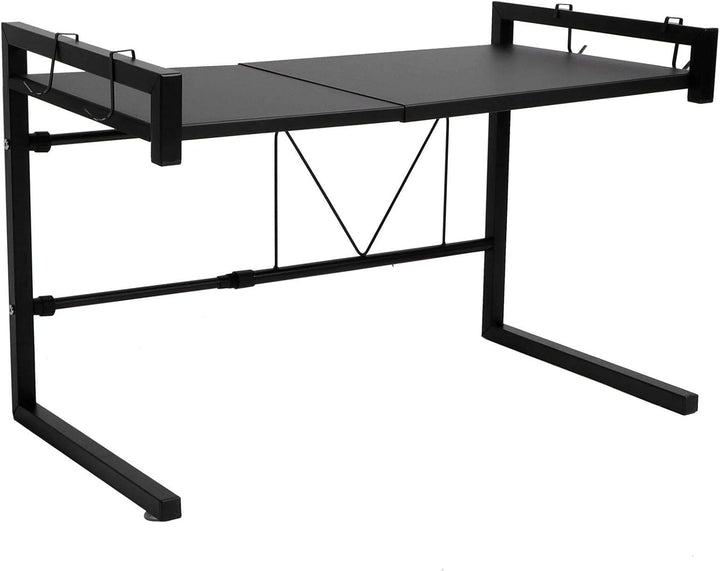Wakects Mikrowellenregal Wandmontage, Erweiterbares 2-Stufiges Küchenregal, Schwerlast Platzsparende