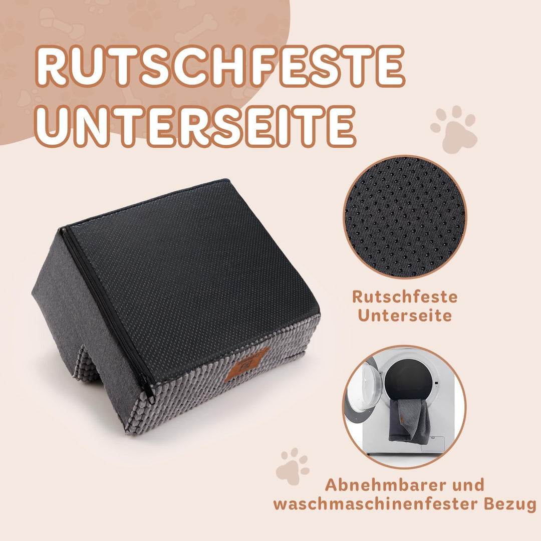 Sytopia Hundetreppe für Kleine Hunde 2 Stufen, Hundetreppe für Bett und Sofa 40cm Hoch, Haustiertrep