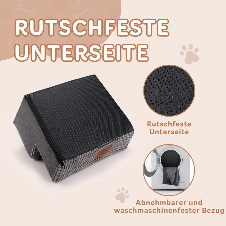 Sytopia Hundetreppe für Kleine Hunde 2 Stufen, Hundetreppe für Bett und Sofa 40cm Hoch, Haustiertrep