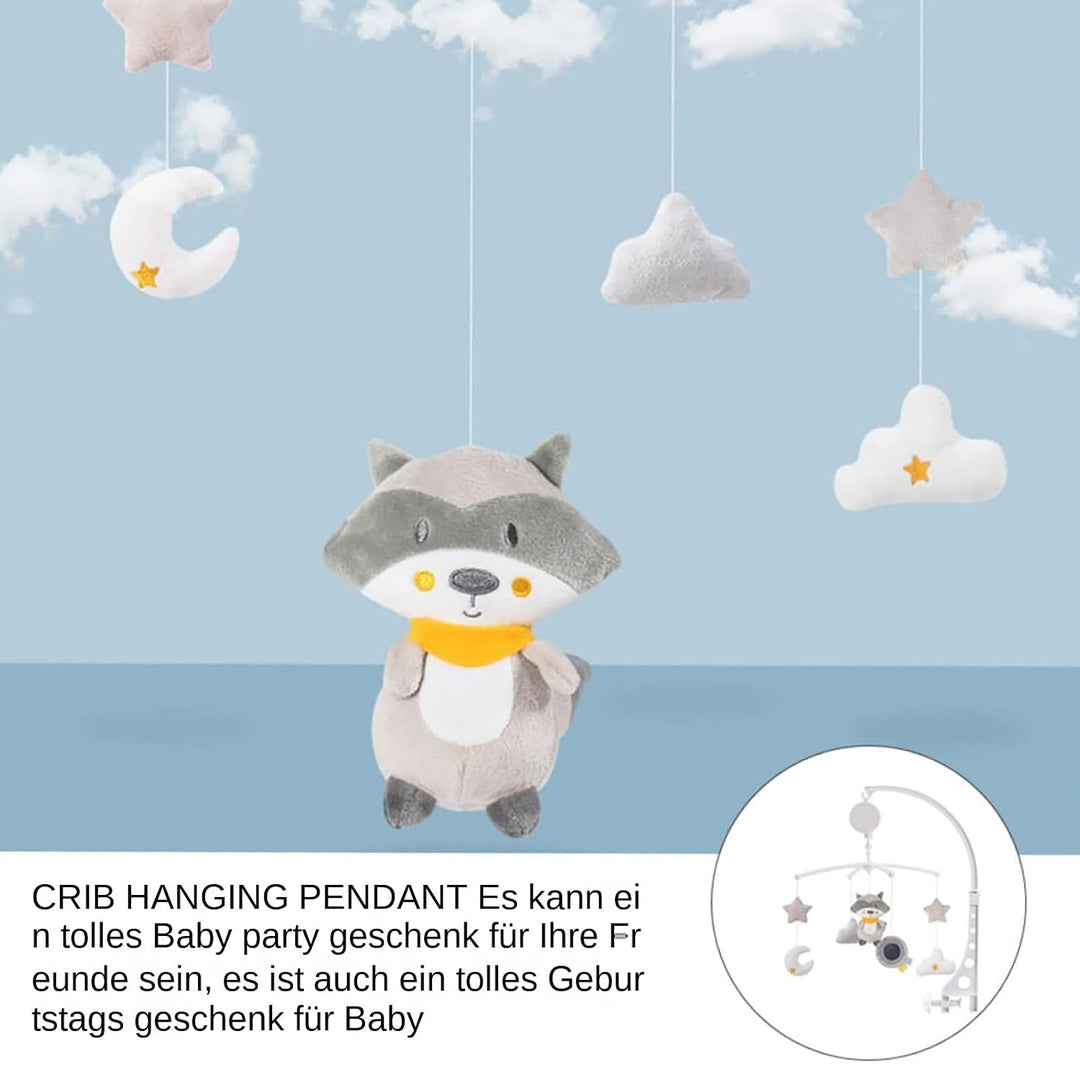 Baby Mobile, Crib Hanging Toy, Soothing Music Box with Photo Pendant, Gentle Wind Chime Decoration,