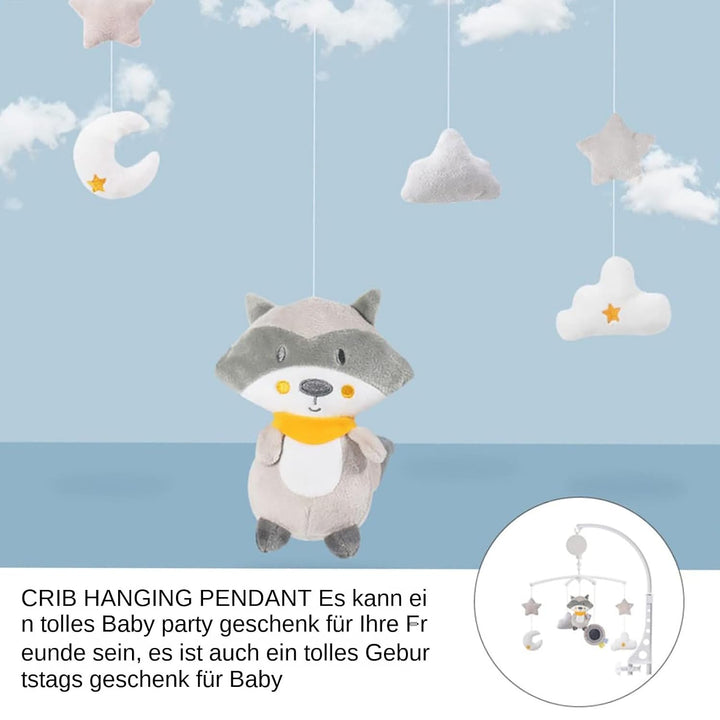 Baby Mobile, Crib Hanging Toy, Soothing Music Box with Photo Pendant, Gentle Wind Chime Decoration,
