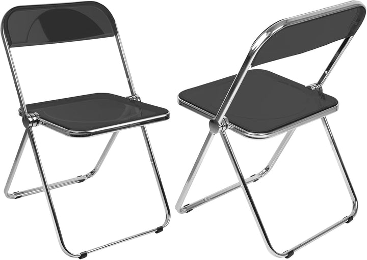 Esszimmerstühle 1er Set, Klappstuhl Stapelbarer, Acryl-Klappstühle, Küchenstuhl Mit Metallgestell, E
