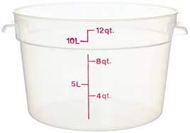 Cambro Camware Bundle 6 & 12 Quart Transparent Runde Frischhaltedosen mit Deckel und gratis Schaber
