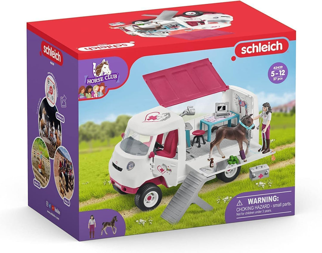schleich 42439 Mobile Tierärztin mit Hannoveraner Fohlen , für Kinder ab 5-12 Jahren, HORSE CLUB - S