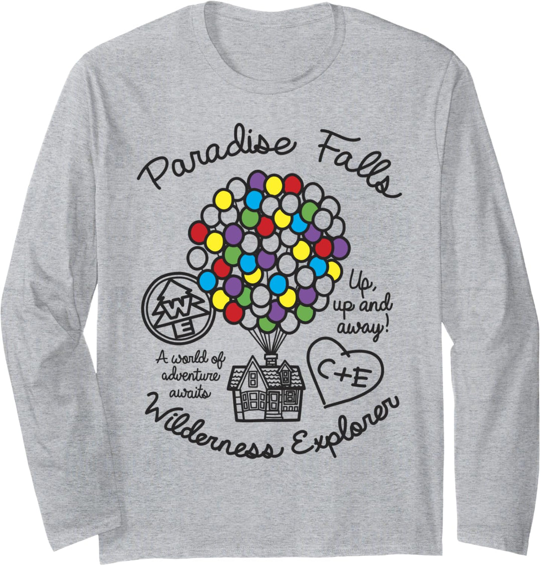 Disney Pixar Up Paradise Falls Wilderness Explorer Doodle Langarmshirt