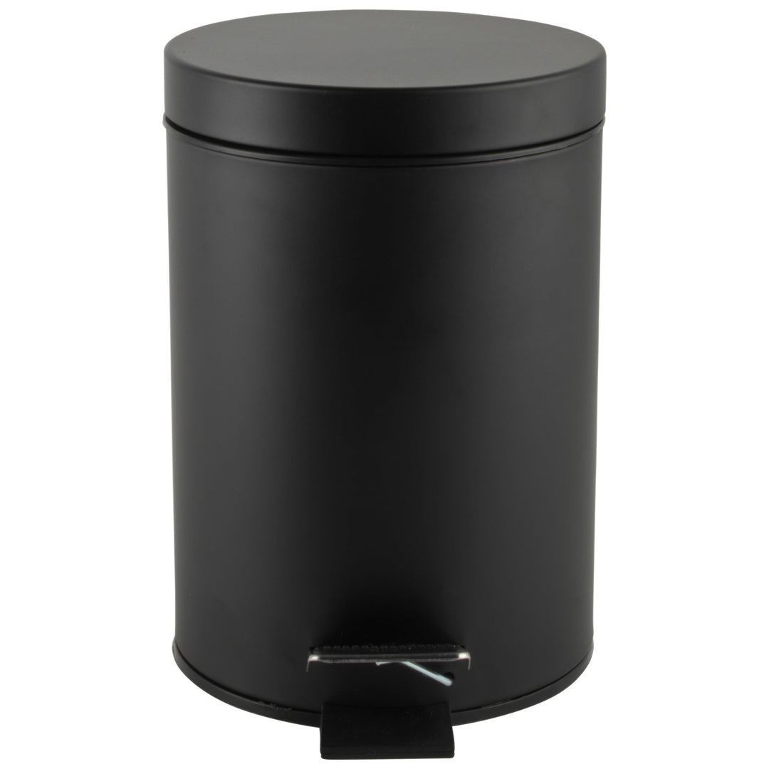 Beldray LA038098BLKFEU7 Badezimmer-Fusspedal-Mülleimer - Kleiner runder Edelstahl-Hygienemülleimer f