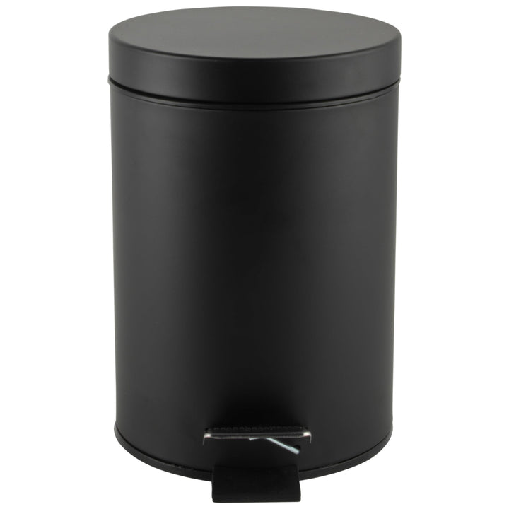 Beldray LA038098BLKFEU7 Badezimmer-Fusspedal-Mülleimer - Kleiner runder Edelstahl-Hygienemülleimer f