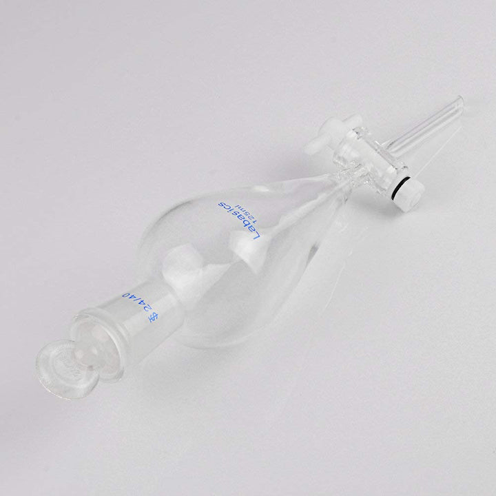 Labasics 125ml Borosilikatglas Konischer Scheidetrichter mit PTFE-Absperrhahn, Separatory Funnel 125