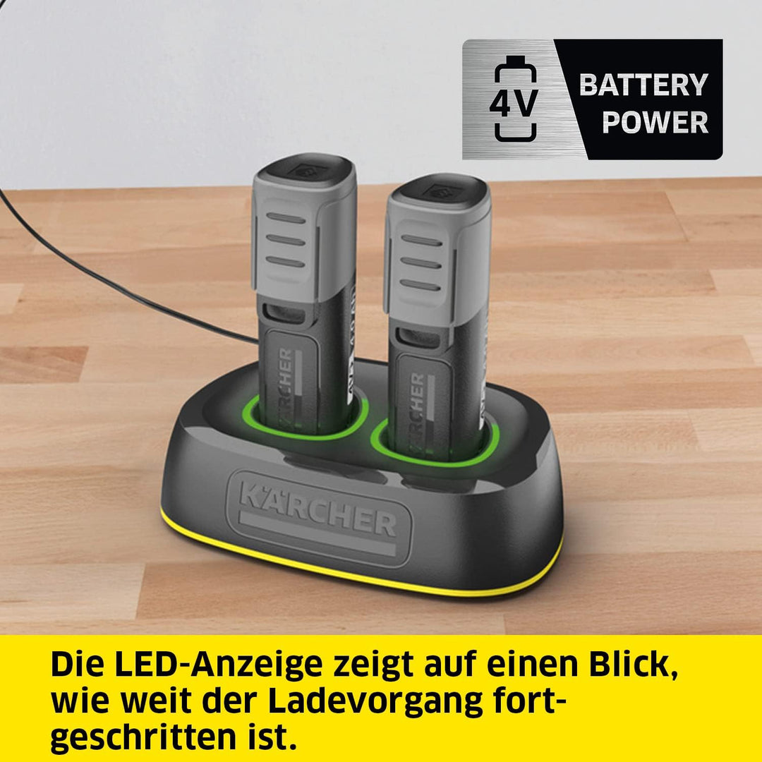 Kärcher Schnellladegerät Fast Charger Duo Battery Power 4 V, max. Ladestrom: 2 x 2,5 A, LED-Anzeige,