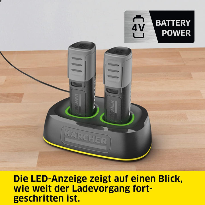 Kärcher Schnellladegerät Fast Charger Duo Battery Power 4 V, max. Ladestrom: 2 x 2,5 A, LED-Anzeige,