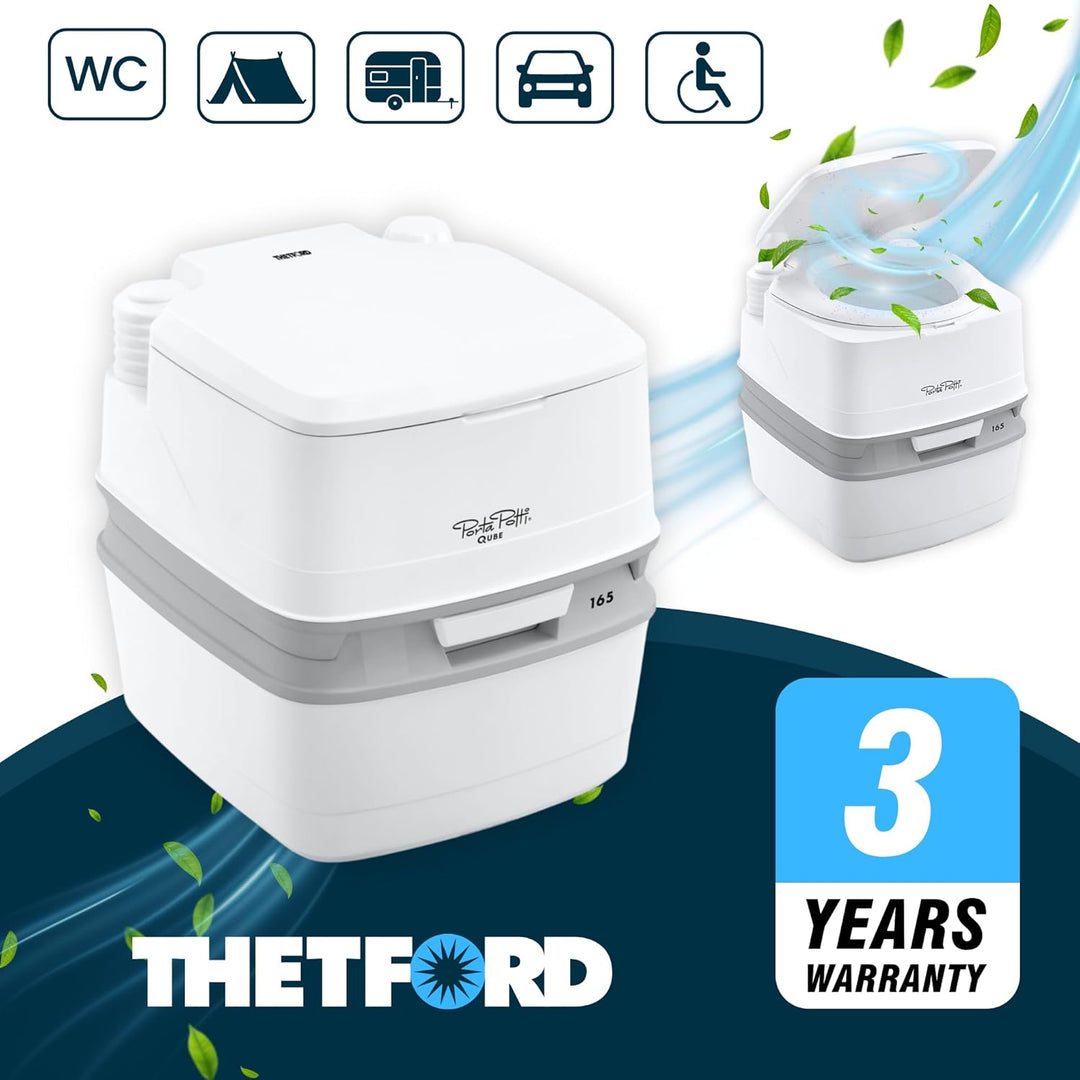 Thetford 92814 Porta Potti 165 Tragbare Toilette Qube, Wei -Grau 414 x 383 x 427 mm, Normal, 9108139