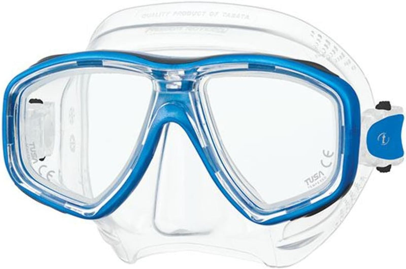 TUSA Freedom CEOS - Kleinvolumige Tauch- und Schorchelmaske, silicone transparent/ fishtail blau