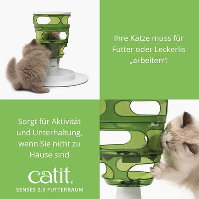 Catit Food Tree Futterbaum, Beschäftigungsspiel für Katzen, interaktives Spielzeug für Katzen, 1 Stü