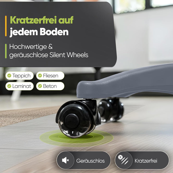 Bürohocker Ergonomisch [TESTSIEGER] Rollhocker Sitzhocker Höhenverstellbar [48-68cm] Ergonomischer H