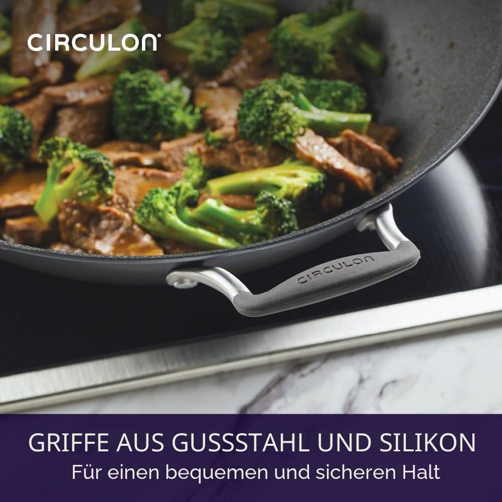 Circulon Scratch Defense Wok Antihaft 36cm – Induktionsgeeigneter Wok mit extremer Antihaftbeschicht