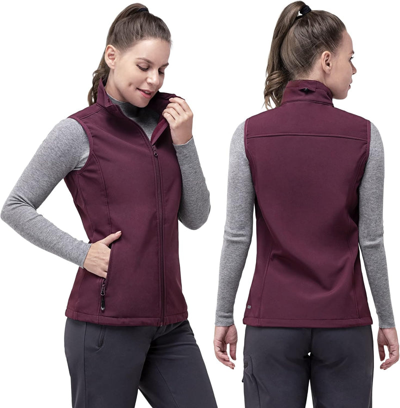 33,000ft Weste Damen Outdoor Leichte Softshell-Weste Ärmellose Jacke Winddichte Fleece Damenweste fü