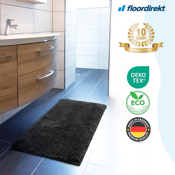 Floordirekt Badematte Sky - Badezimmerteppich - Weicher, dichter Hochflor - Rutschhemmend & Schnell