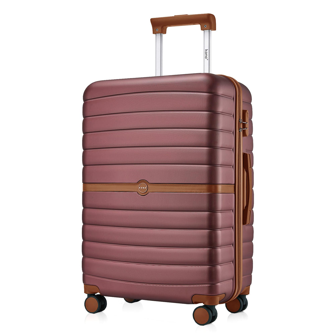 KONO Koffer Reisekoffer Trolley Koffer mittelgross von ABS+PC Hartschalenkoffer mit Zwillingsrollen