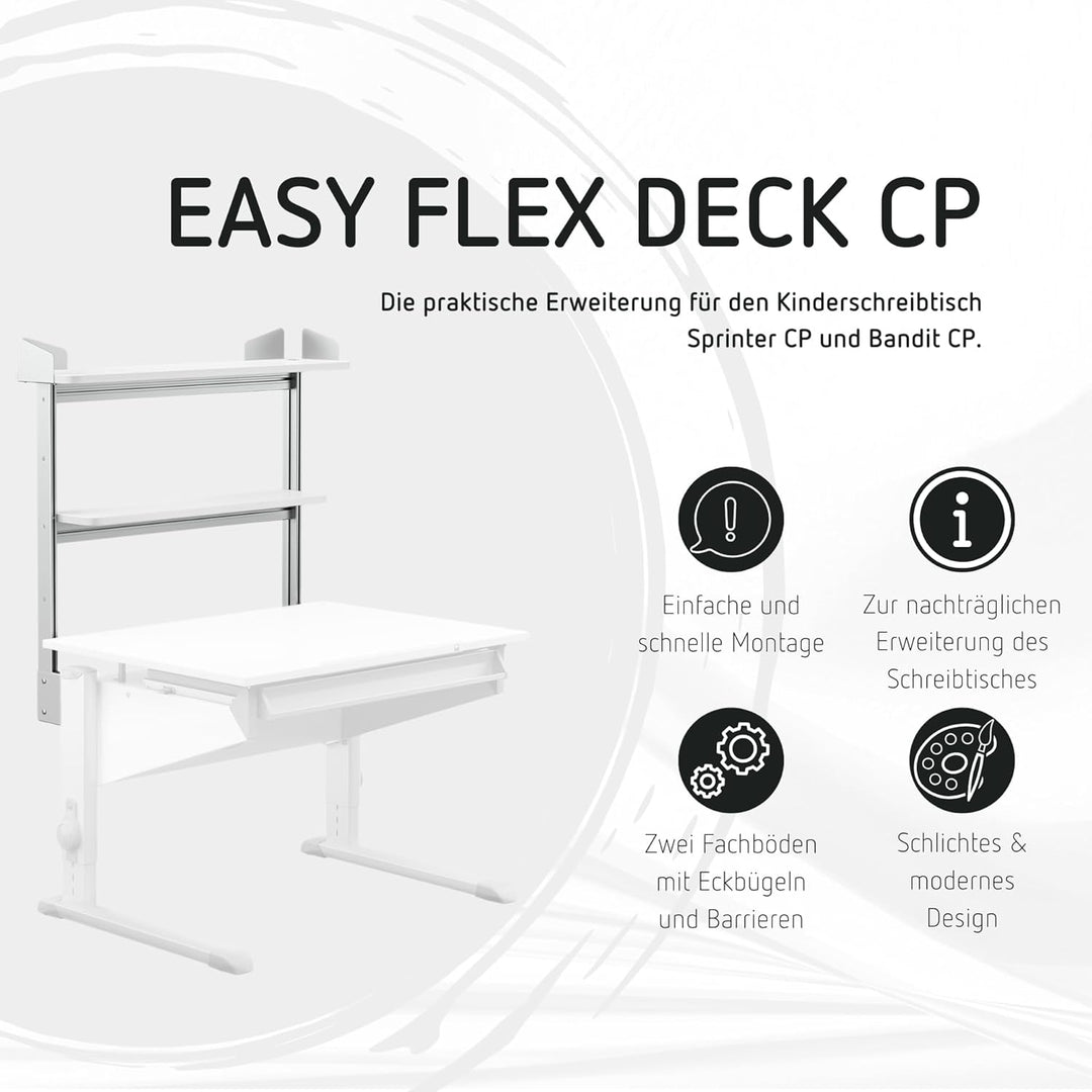 moll Easy Flex Deck Compact, Kinderschreibtisch Erweiterung für den moll Bandit Compact und moll Spr
