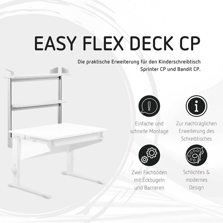moll Easy Flex Deck Compact, Kinderschreibtisch Erweiterung für den moll Bandit Compact und moll Spr