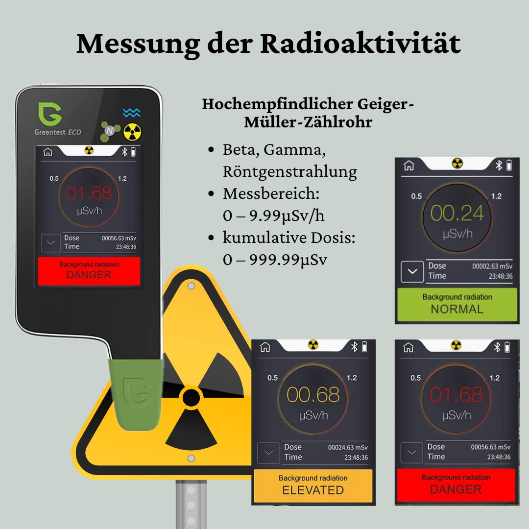 Greentest Eco 6 Geigerzähler + Nitrattester Fleisch Fisch TDS Wassertester dosimeter Strahlenmessger