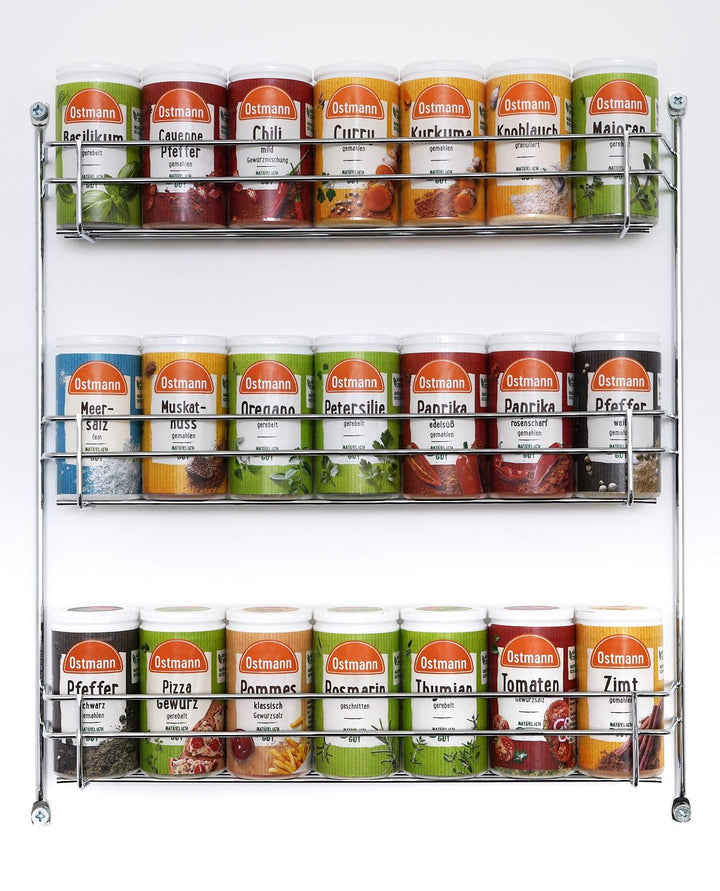 Ostmann Gewürze - gefülltes Gewürzregal mit 21 Gewürzdosen | Set aus Gewürze, Kräuter, Gewürzmischun