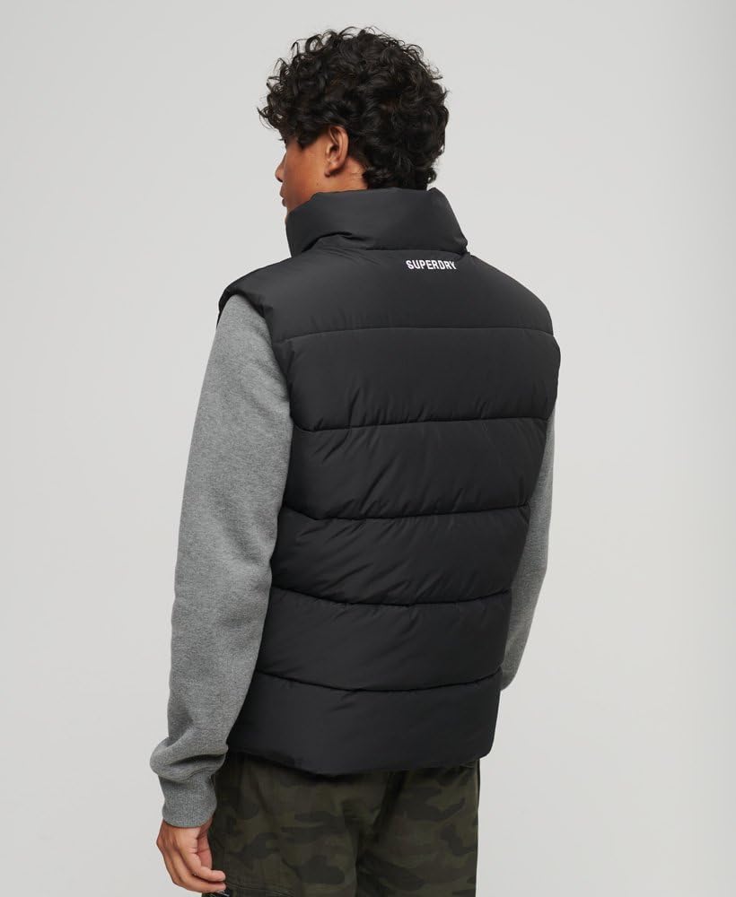 Superdry Herren Sportpuffer Gilet Jacke S Schwarz, S Schwarz