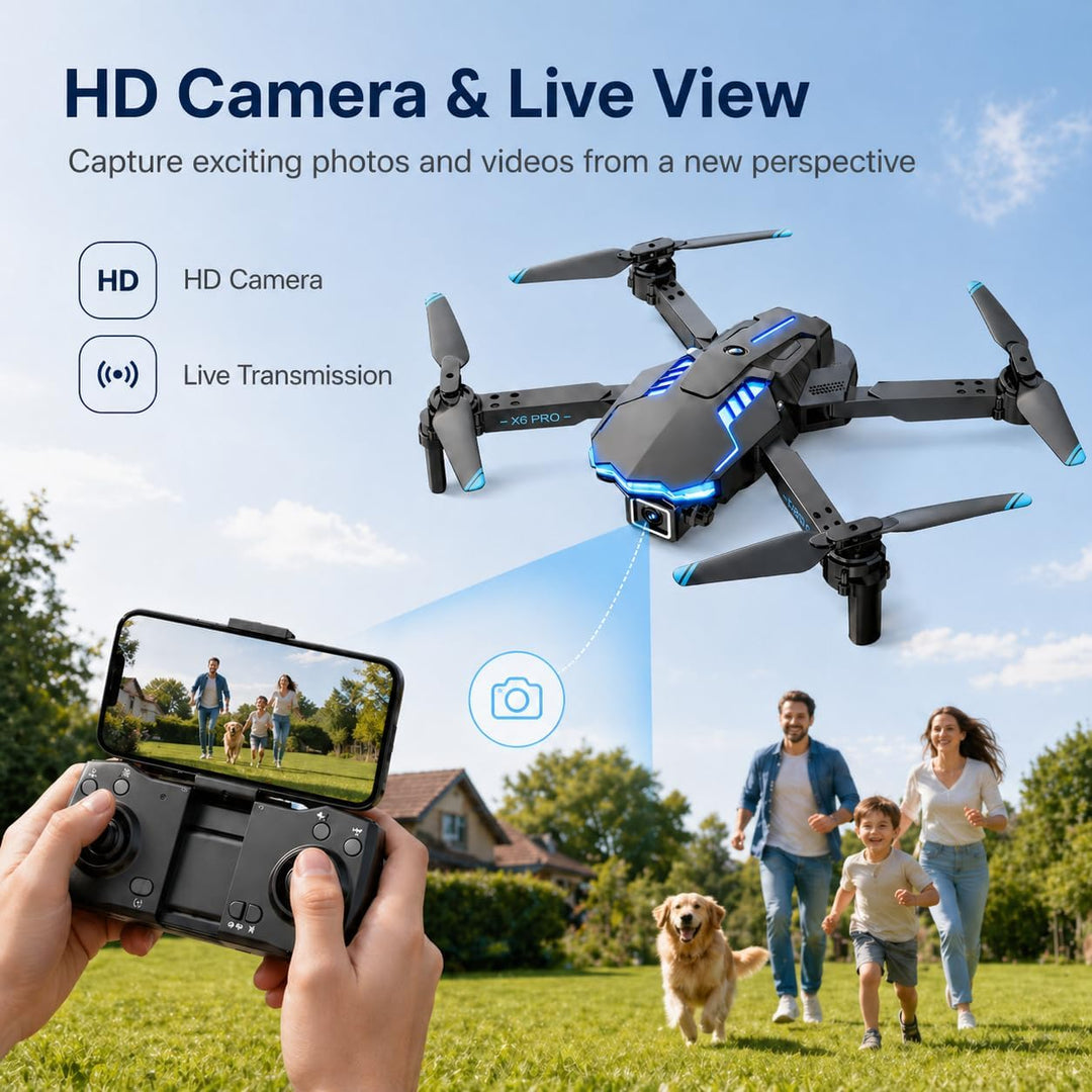 Drohne mit Kamera 1080P für Kinder Anfänger, Bürstenlosem Motor RC Quadcopter, Start mit einem Knopf
