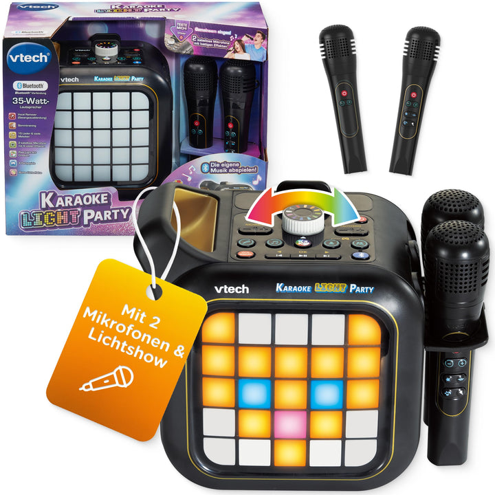 Vtech Karaoke Light Party – Bluetooth-Karaoke-Maschine inkl. 2 kabellosen Mikrofonen – Mit Partyspie