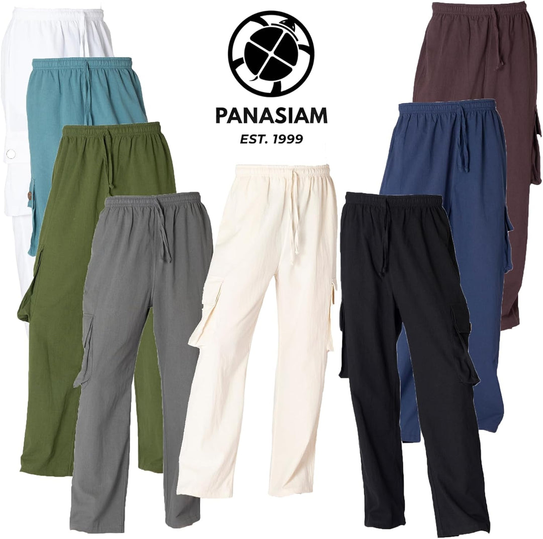 PANASIAM Cargohose | Bequeme Herren Sommerhose mit 4 praktischen Taschen | Stoffhose aus Baumwolle |