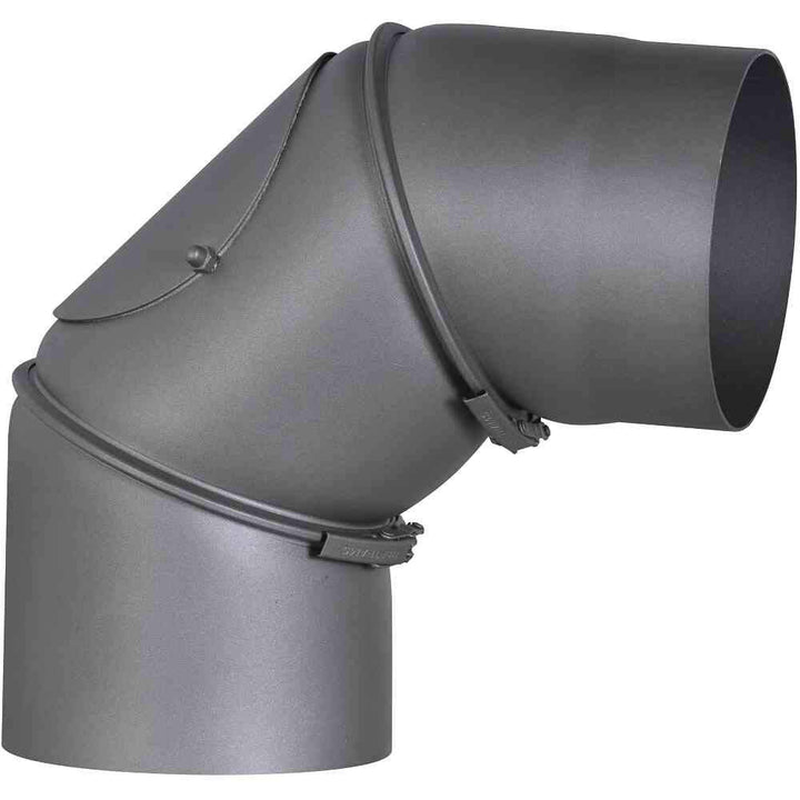 FIREFIX RD150/B Ofenrohrbogen aus 2 mm starken Stahl (Rauchrohr) in 150 mm Durchmesser, für Kaminöfe