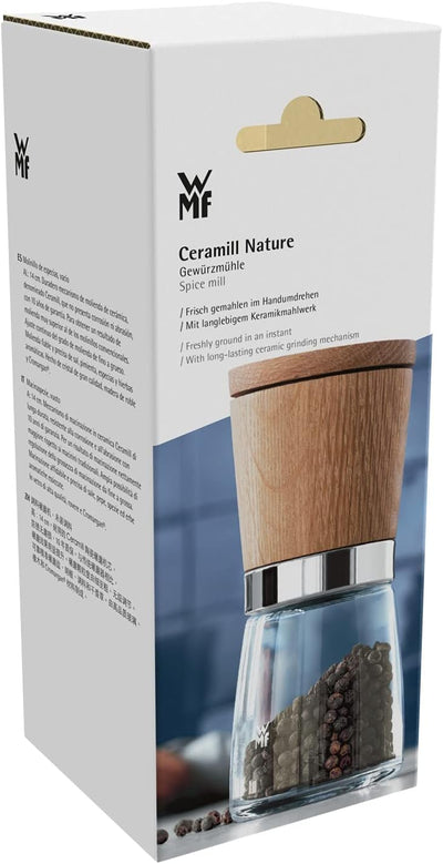 WMF Ceramill Nature Salz und Pfeffer Mühle, unbefüllt, für Salz, Pfeffer, Chilli, Salzmühle, Pfeffer