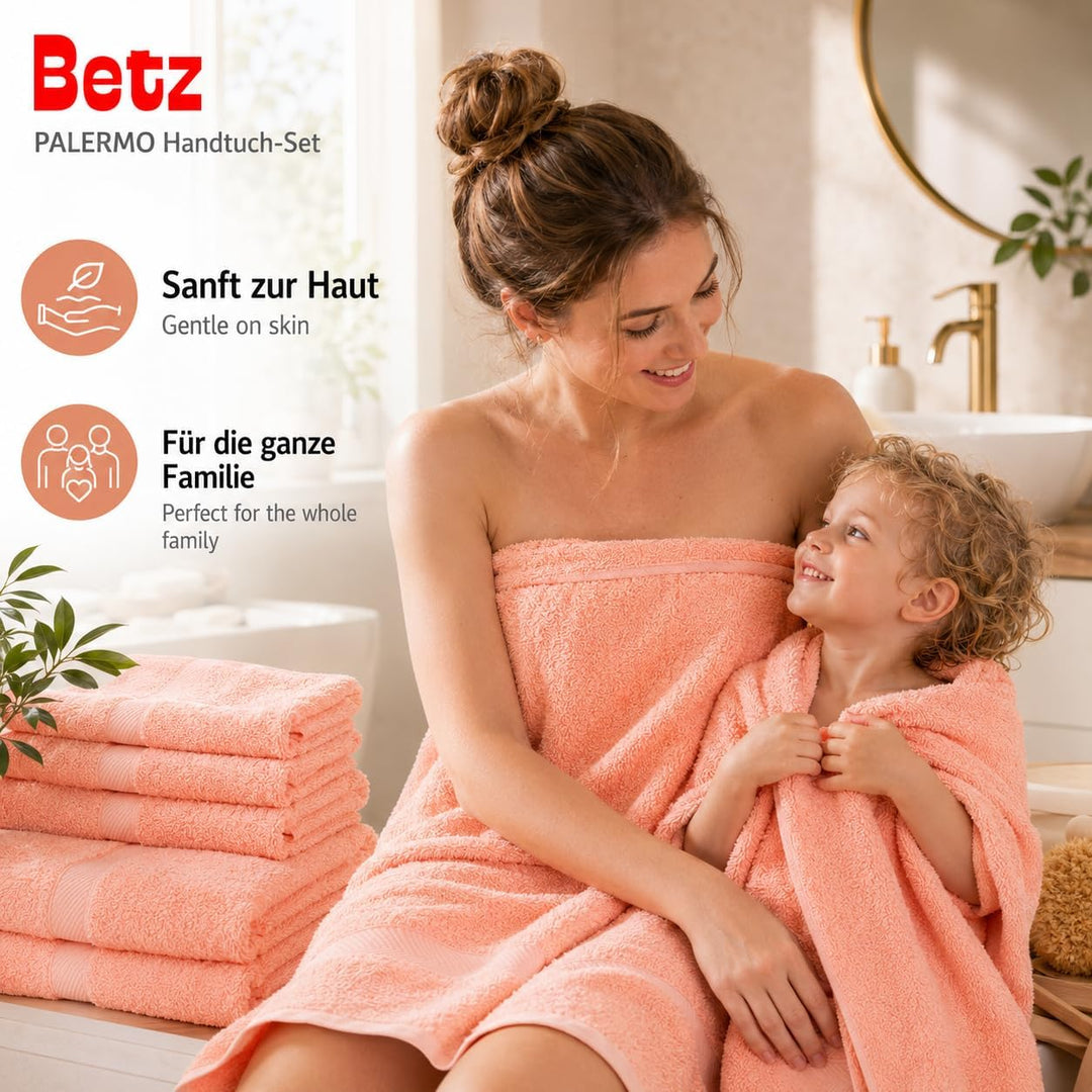 Betz 12-TLG. Handtuch-Set Palermo 100% Baumwolle 2 Liegetücher 4 Handtücher 2 Gästetücher 2 Seiftüch
