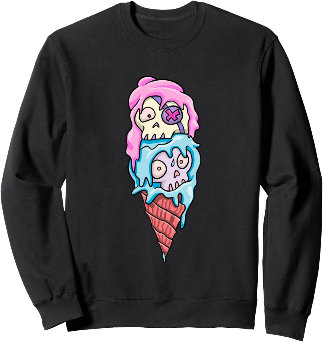 Pastell Goth Aesthetic Anime Schädel Eis Sweatshirt