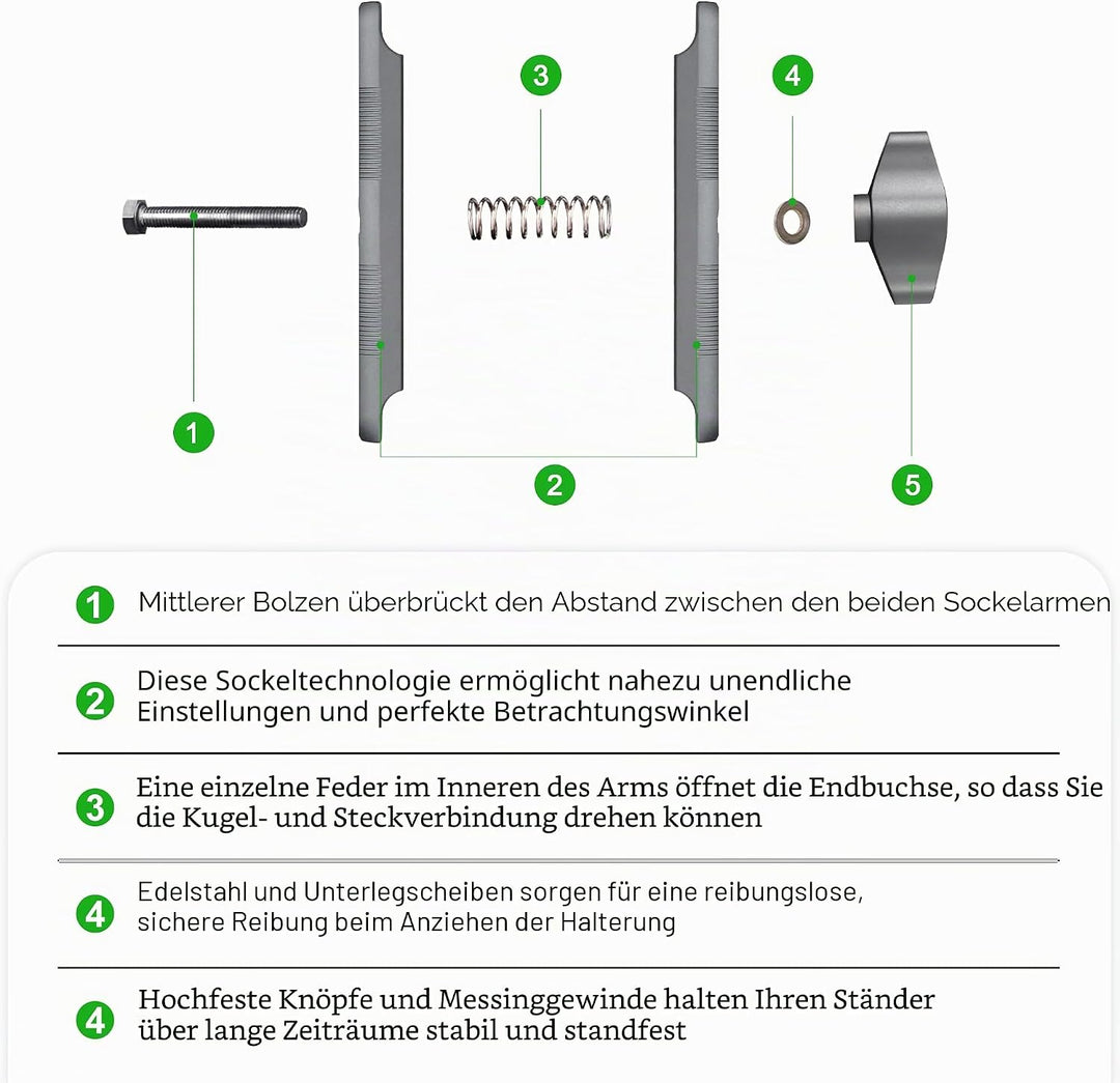FANAUE Aluminium-Kugelkopf-Doppelbuchsenarm mit 17-mm-Kugelkopf-Adapter, kompatibel mit RAM-Halterun