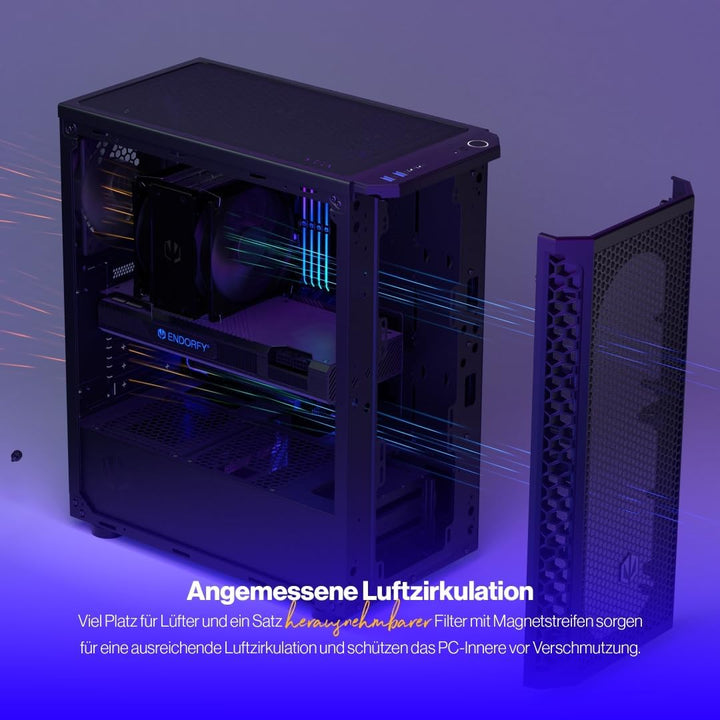 ENDORFY Signum 300 Solid, ATX PC-Gehäuse, Mesh-Frontplatte, 1x PWM-Lüfter enthalten, Herausnehmbare