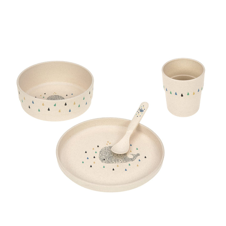 LÄSSIG Kindergeschirr Set (Teller, Becher, Schälchen, Löffel) ohne , BPA-frei, für Spülmaschine und