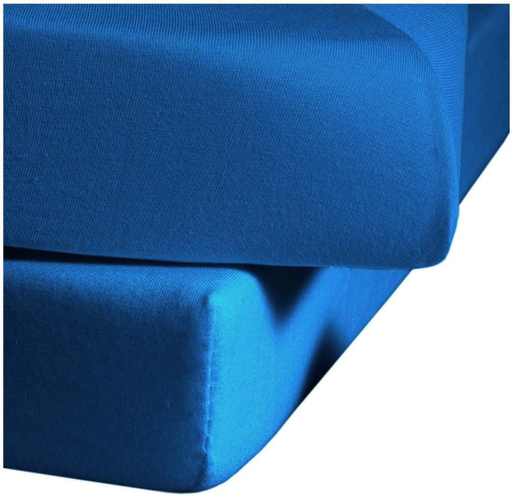 Fleuresse L-001117-6072-0600 Comfort Bettlaken, 96% Baumwolle, 4% Elasthan, meerblau, 38.0 x 27.2 x