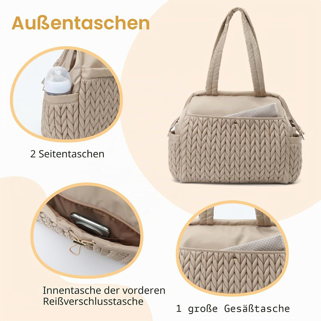 Wickeltasche, Baby-Reise-Organizer (Beige) Schwarz, Schwarz