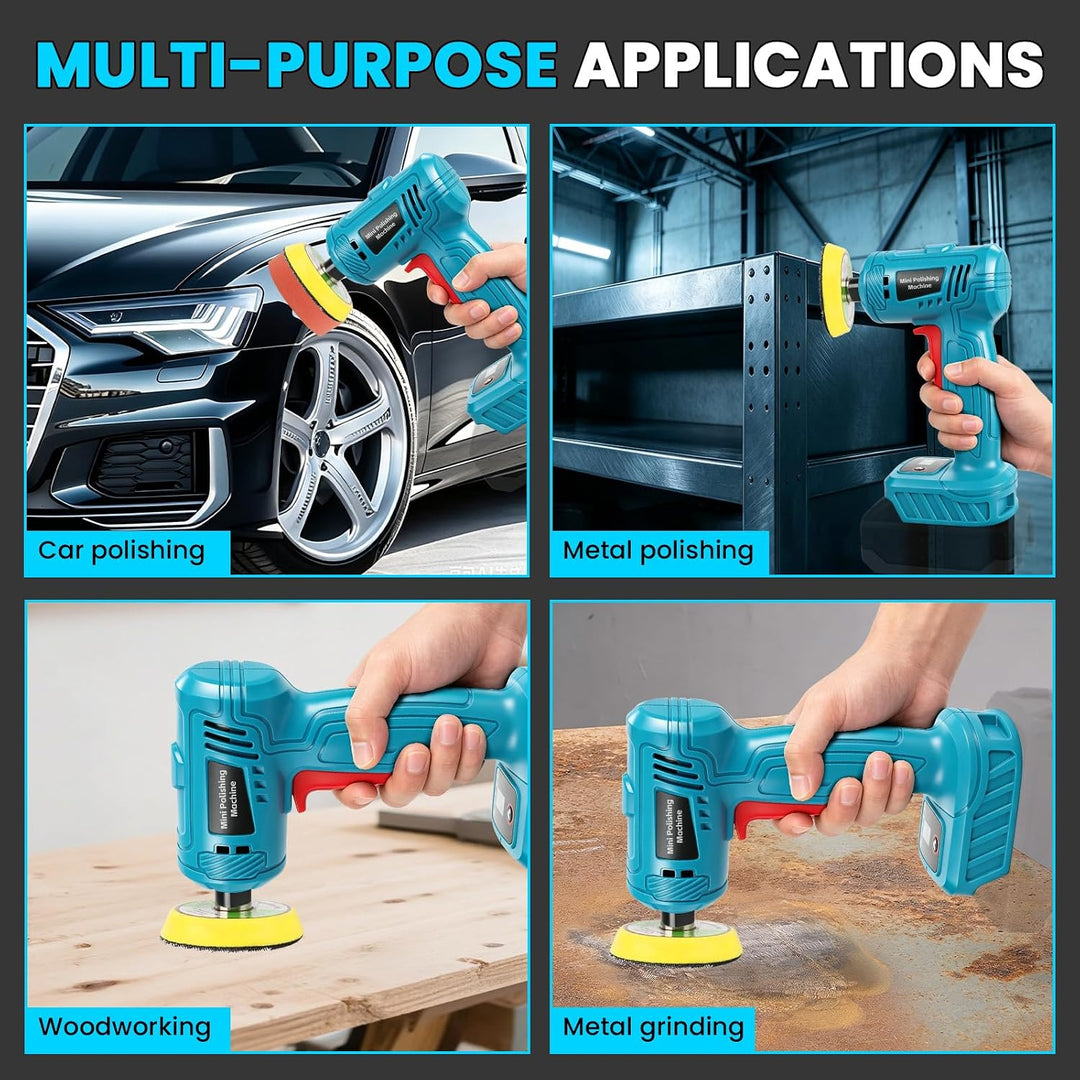 Mini Akku Poliermaschine Kompatibel mit Makita 18V Polierer | Kleine Schleifmaschine mit 25/50/75mm