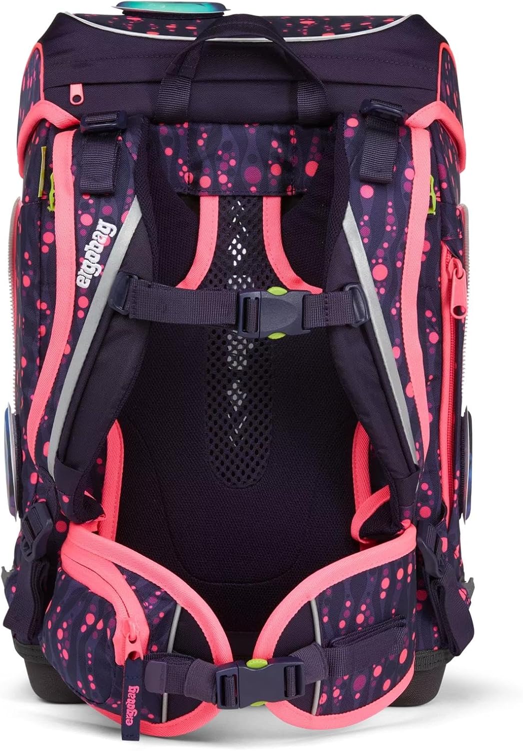 ergobag cubo Set ergonomischer Schulrucksack, Set 5-teilig Einheitsgrösse Bärmuda Viereck - Lila