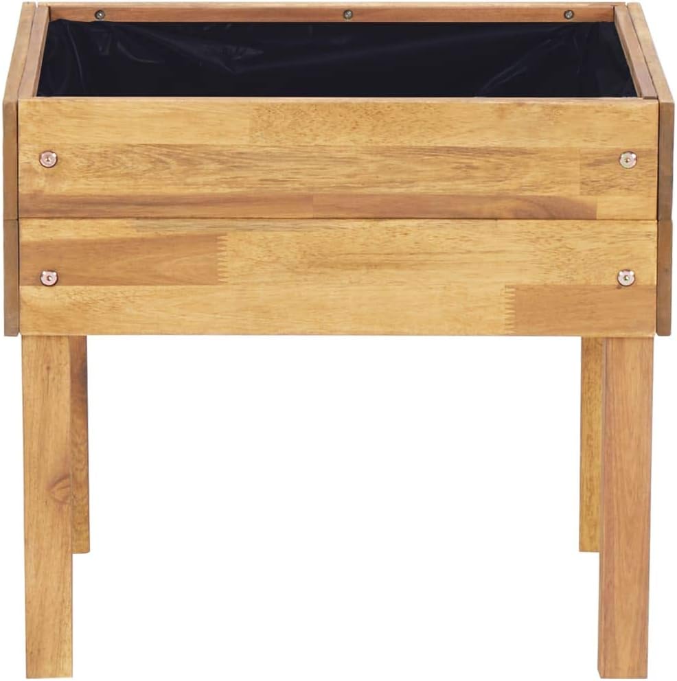 FIRBNUS Pflanzkübel 50x40x45 cm Natürliche Holzfarbe Akazien-Massivholz Blumenkübel Einsatz im Ausse