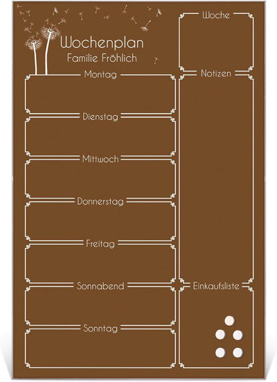 BANJADO Kalender beschreibbar aus Glas | Familienkalender 60cm x 40cm gross | Planer abwischbar mit