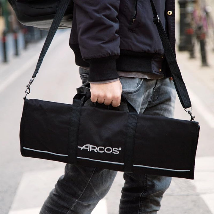 Arcos Messer Roll Bag - Messer Rolltasche zu 12 Stück - 100% Polyester 730 x 510 mm - Farbe Schwarz