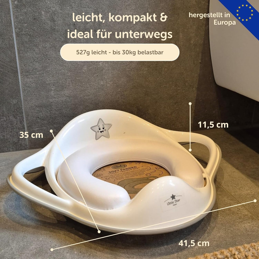 Little Star Gepolsterter Kinder Toilettensitz mit Griffen – Weicher WC Sitz Aufsatz mit abnehmbarem